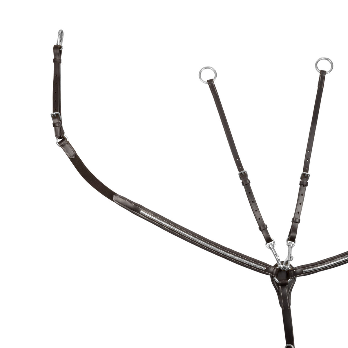 Equestro Tanned leather fork breastplate with silver clincher