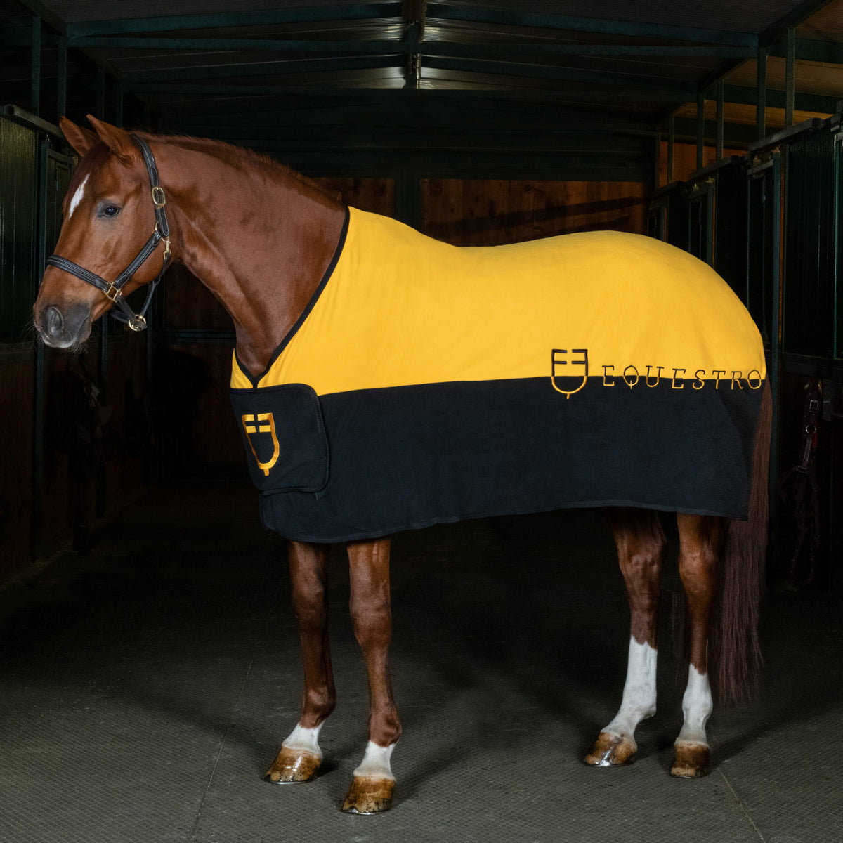 Equestro Bicolour anti-pilling fleece rug
