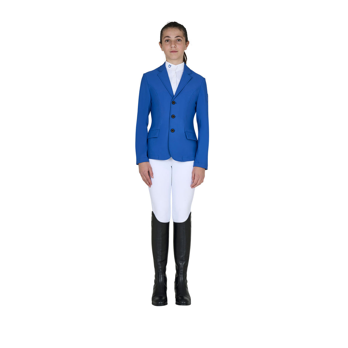 Equestro Kids' slim fit three button competition jacket