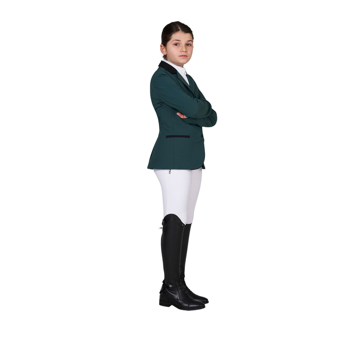 Equestro Kids' unisex competition jacket with zip and buttons