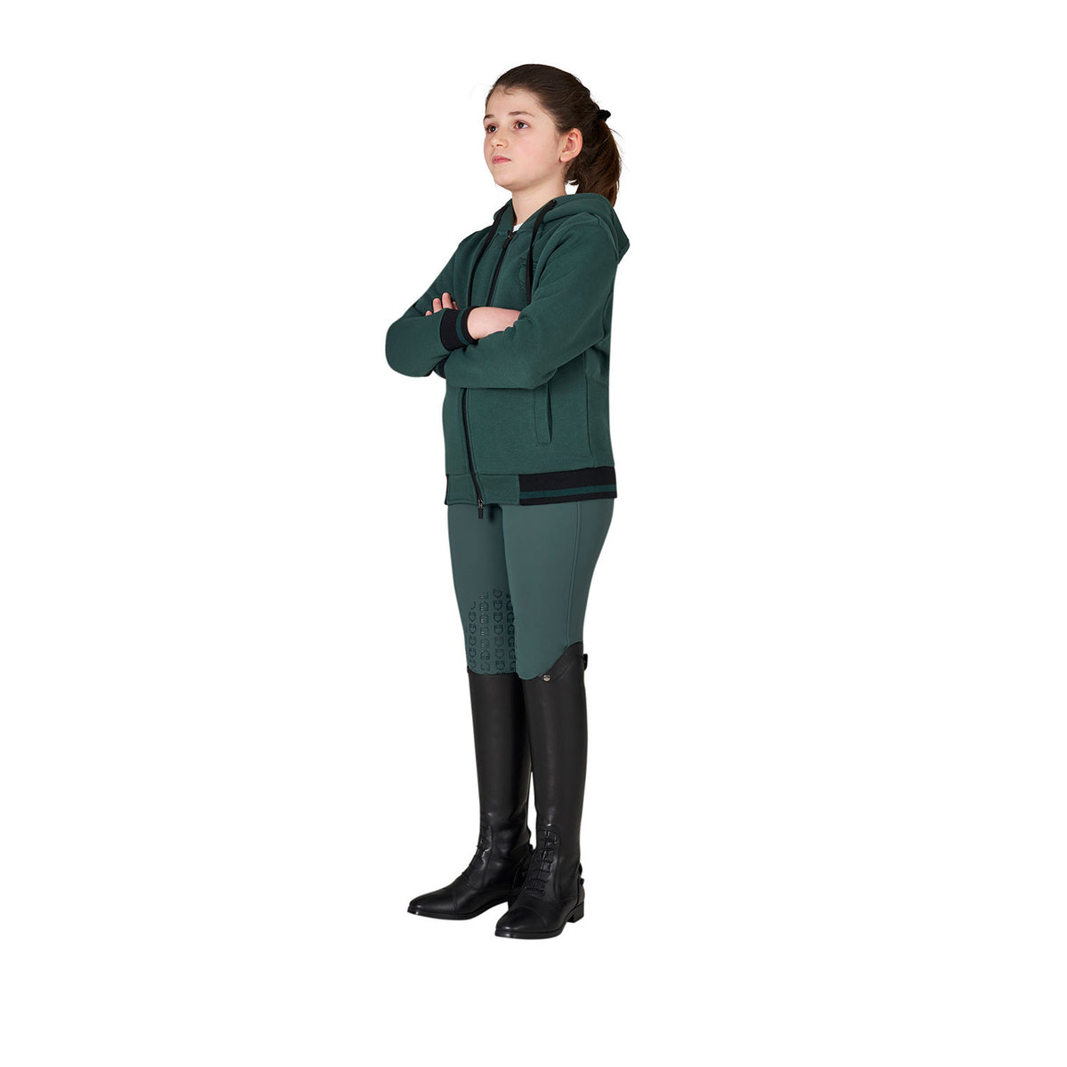 Equestro Kids' unisex hoodie with front zip