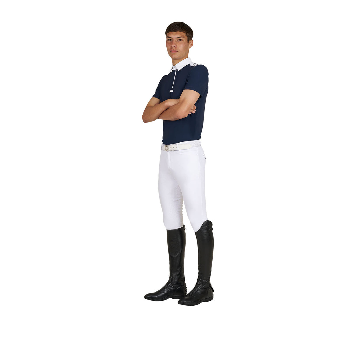 Equestro Men's slim fit half-sleeved competition polo shirt