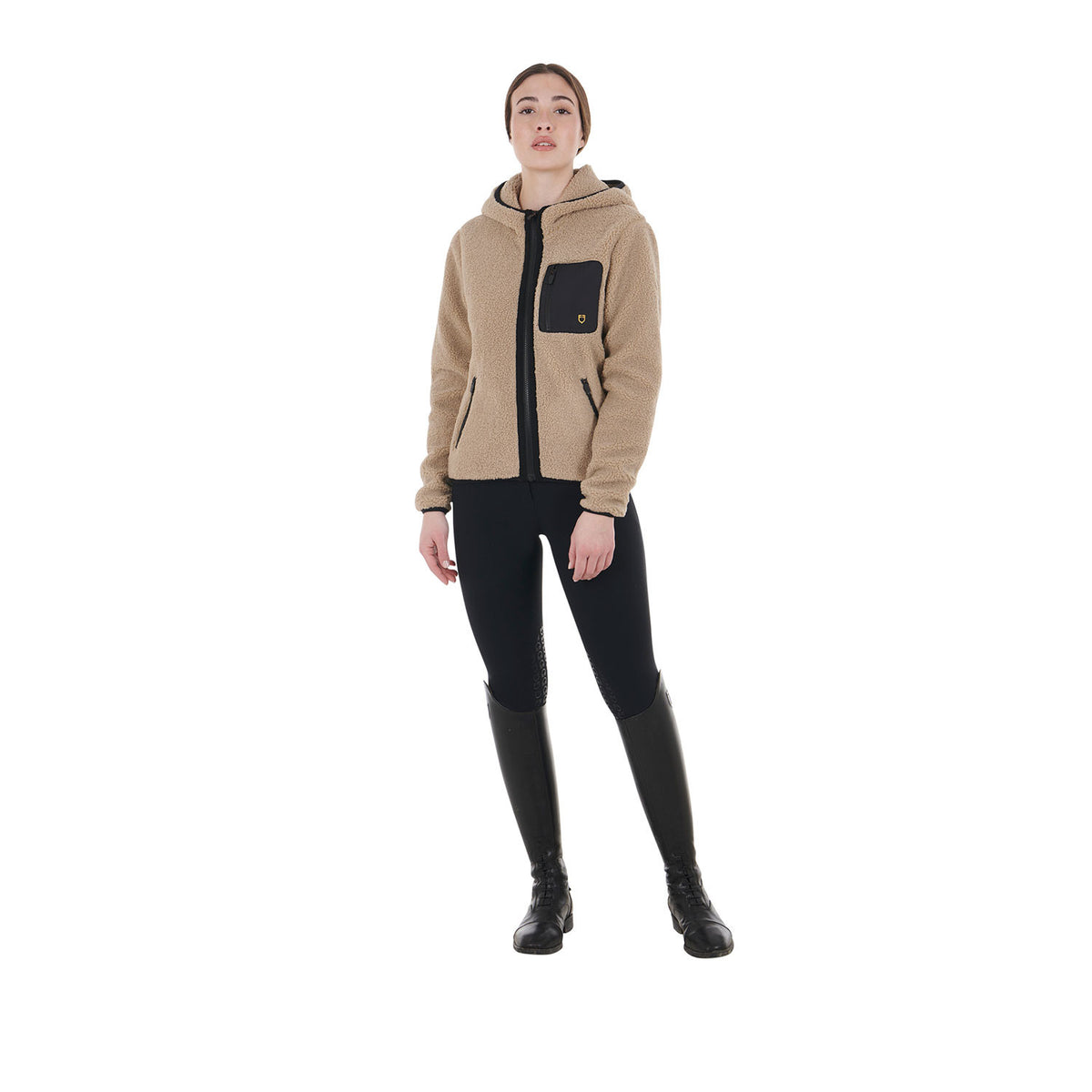 Equestro Women's sweatshirt in fleece with front pocket