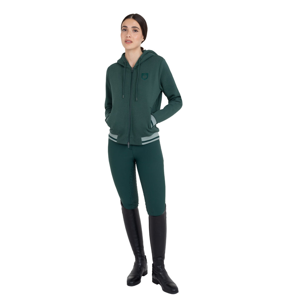 Equestro Women's hoodie with front zipper