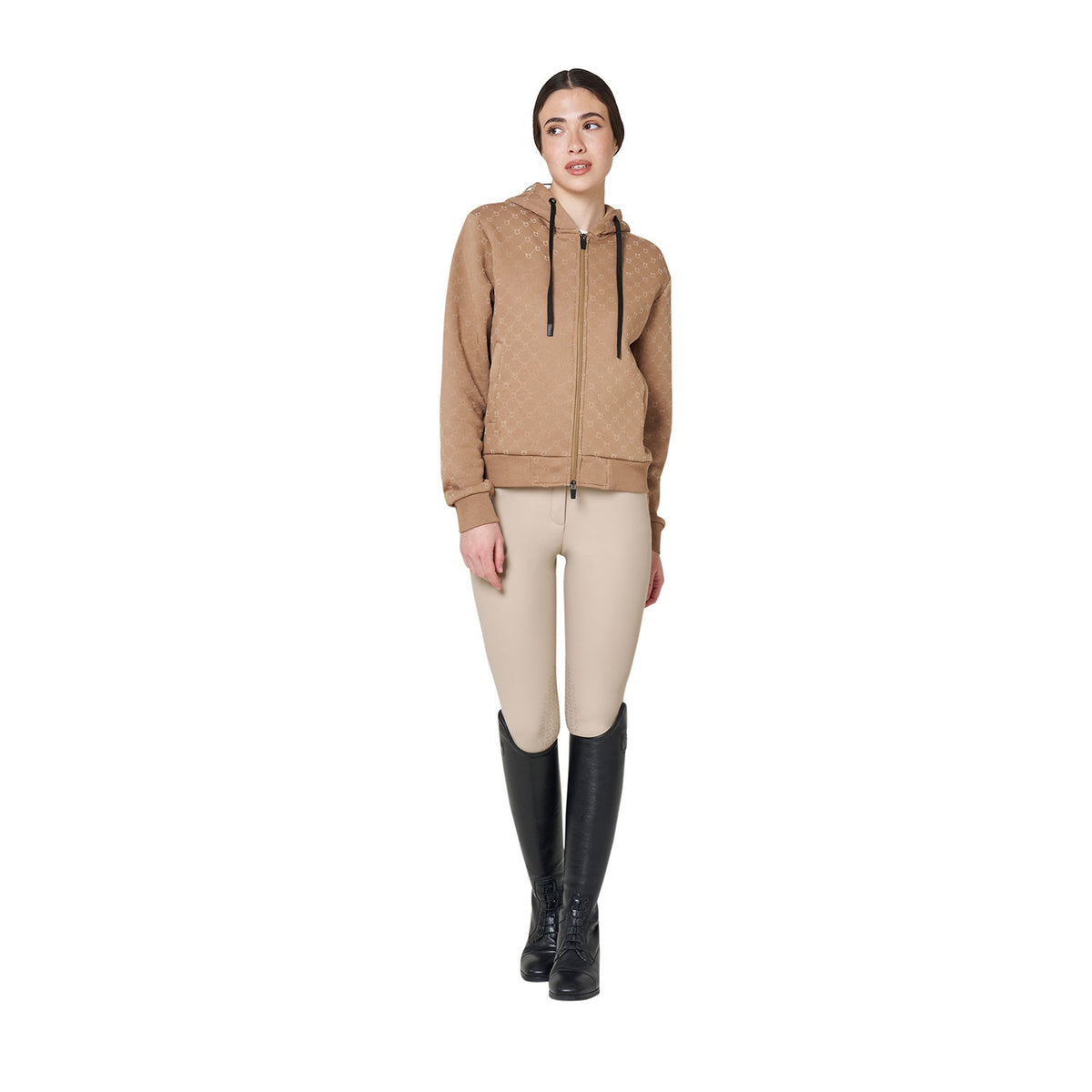 Equestro Women's monogram hooded sweatshirt