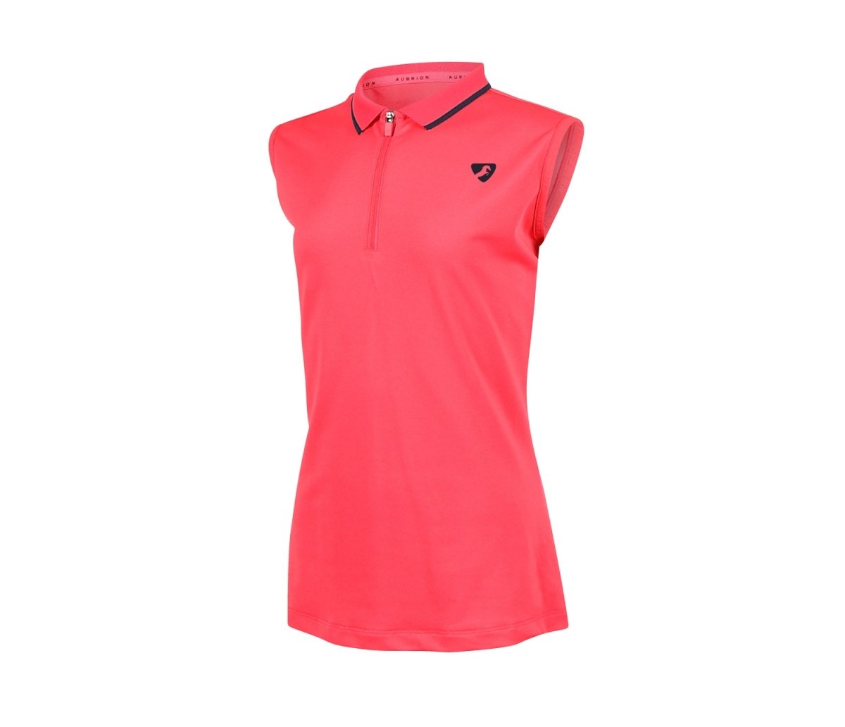 Aubrion SS24 Poise Sleeveless Tech Polo - Young Rider - Coral - 11/12 Years