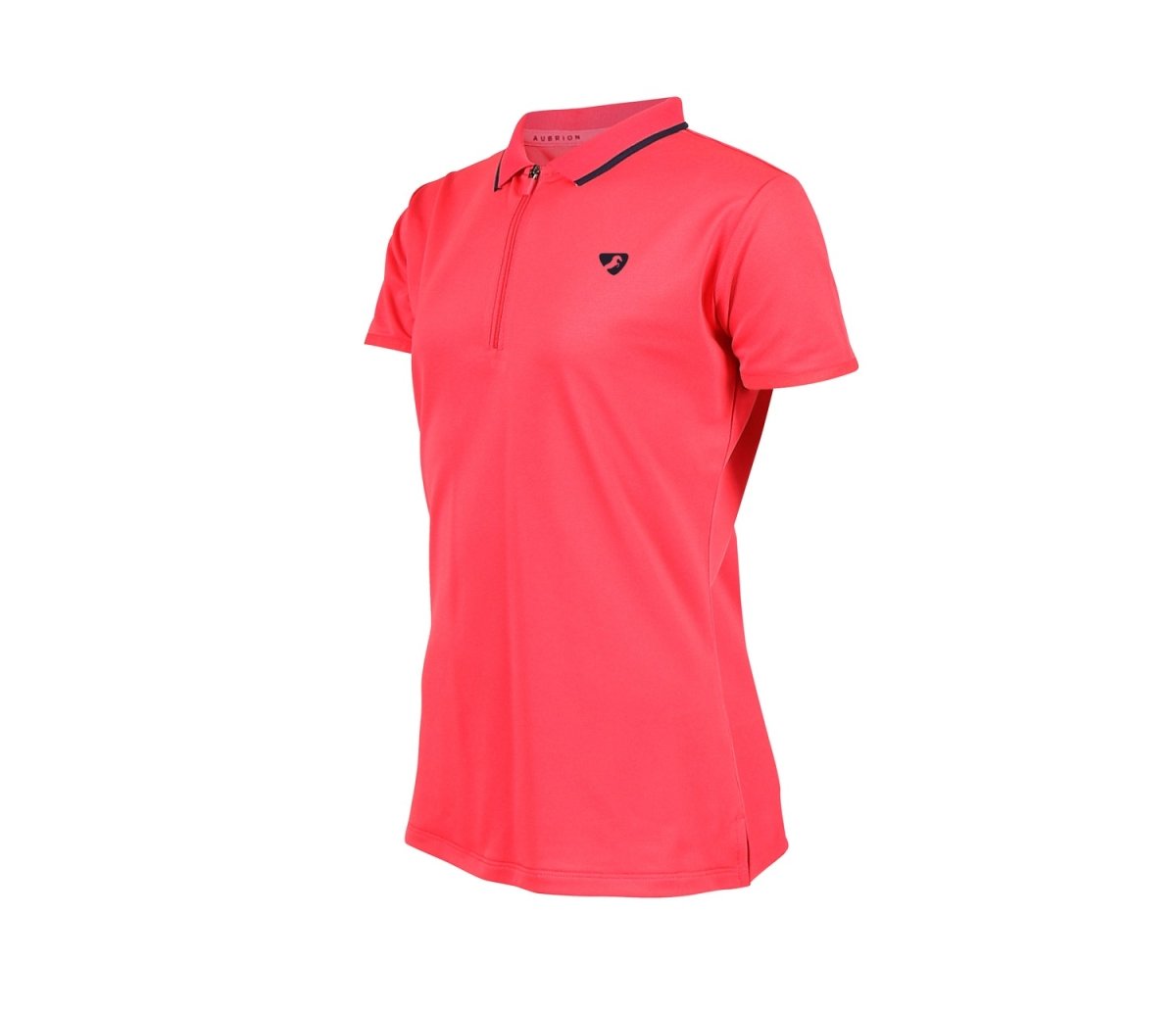 Aubrion SS24 Poise Tech Polo - Young Rider - Coral - 11/12 Years
