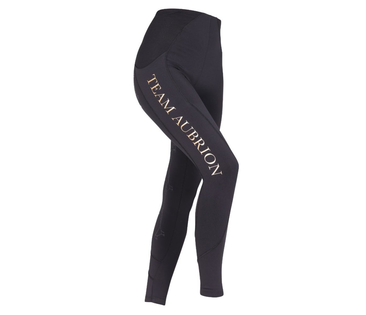 Aubrion SS24 Team Riding Tights - Young Rider - Black - 11/12 Years