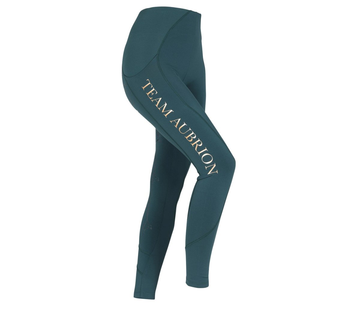 Aubrion SS24 Team Riding Tights - Young Rider - Green - 11/12 Years