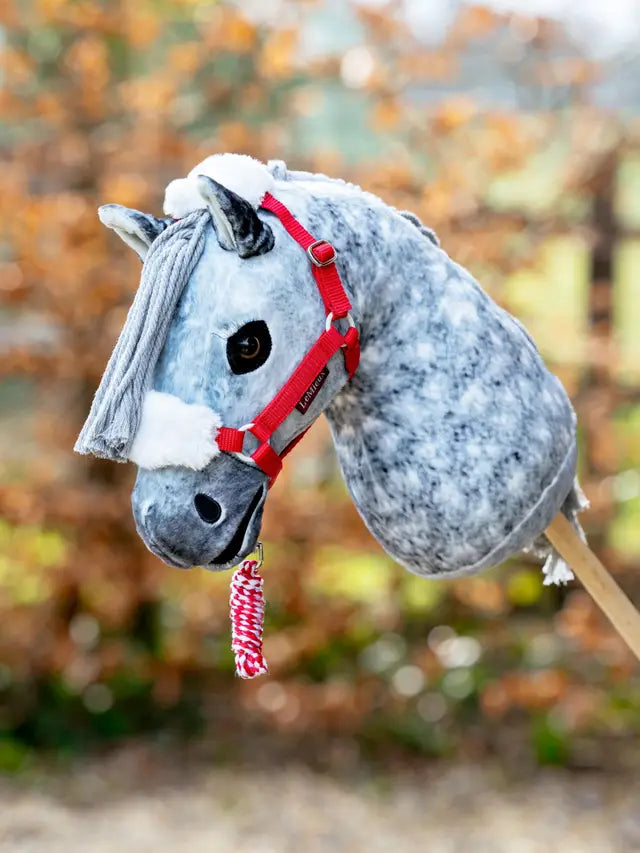 Hobby Horse Christmas Headcollar & Leadrope Red
