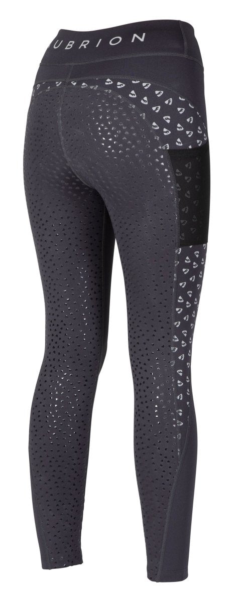Aubrion Young Rider Coombe Reflective Riding Tights - Reflecive - 7/8 Years