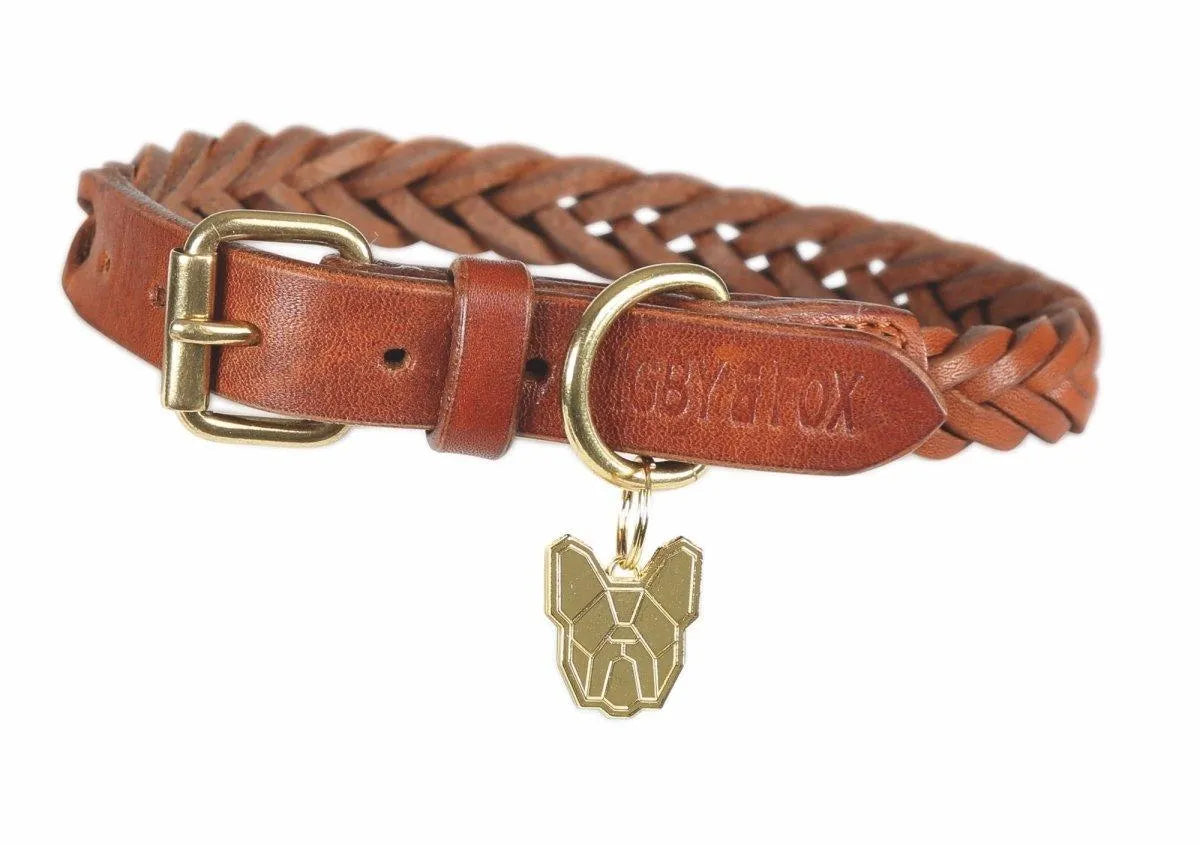 Digby & Fox Plaited Dog Collar - Black - L