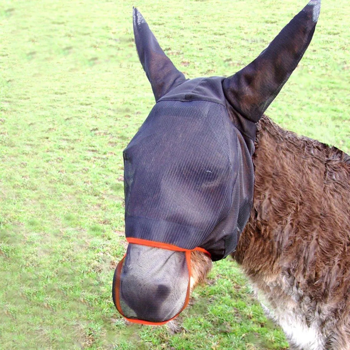 Equilibrium Field Relief Max Fly Mask Donkey - Black/Orange - Large