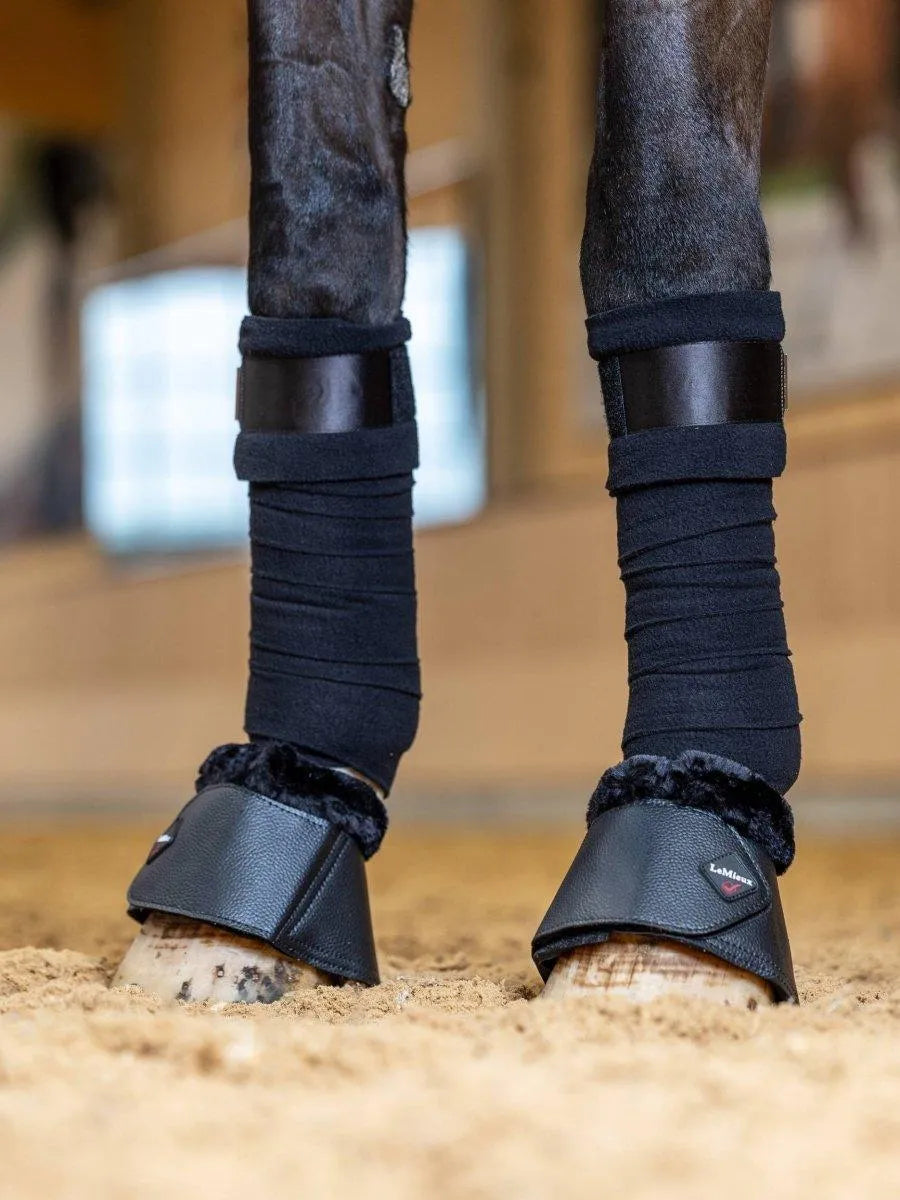 LeMieux Lambskin WrapRound Over Reach Boots - Black/Black - Extra Large