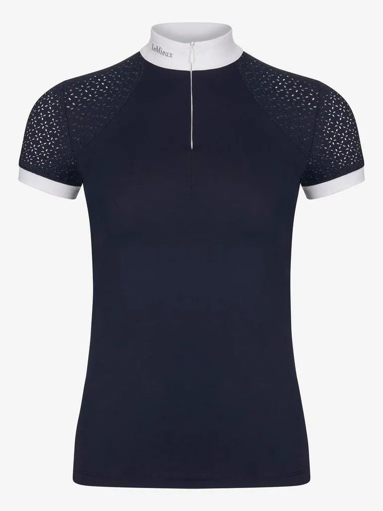 LeMieux Olivia Short Sleeve Show Shirt - Navy - Ladies 6