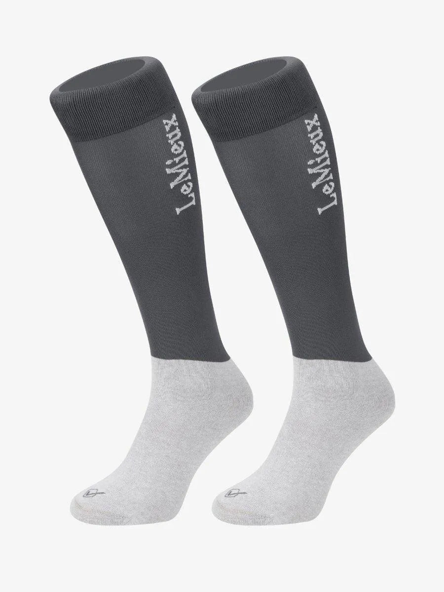 LeMieux Twin Pack Competition Socks - Slate Grey - Small