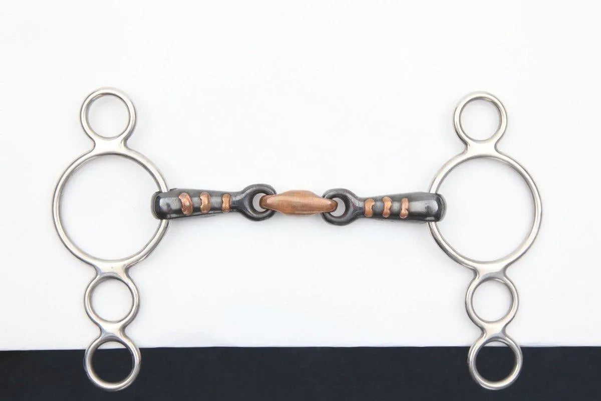 Shires Three Ring Dutch Gag With Lozenge - Black Sweet Iorn - 4.5