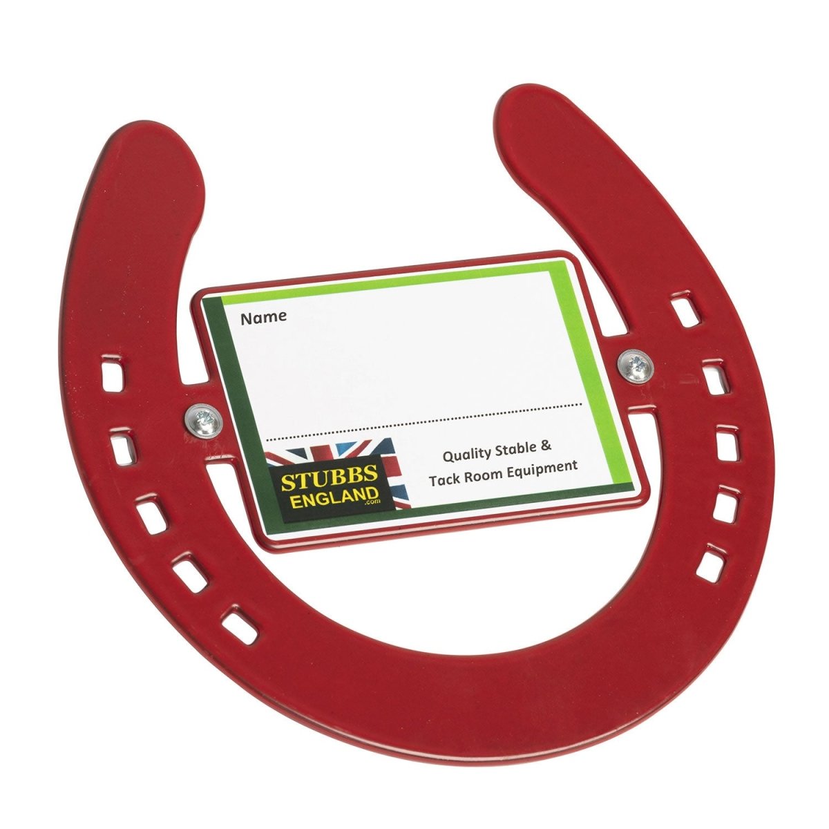 Stubbs Horseshoe With Name Plate - Red -