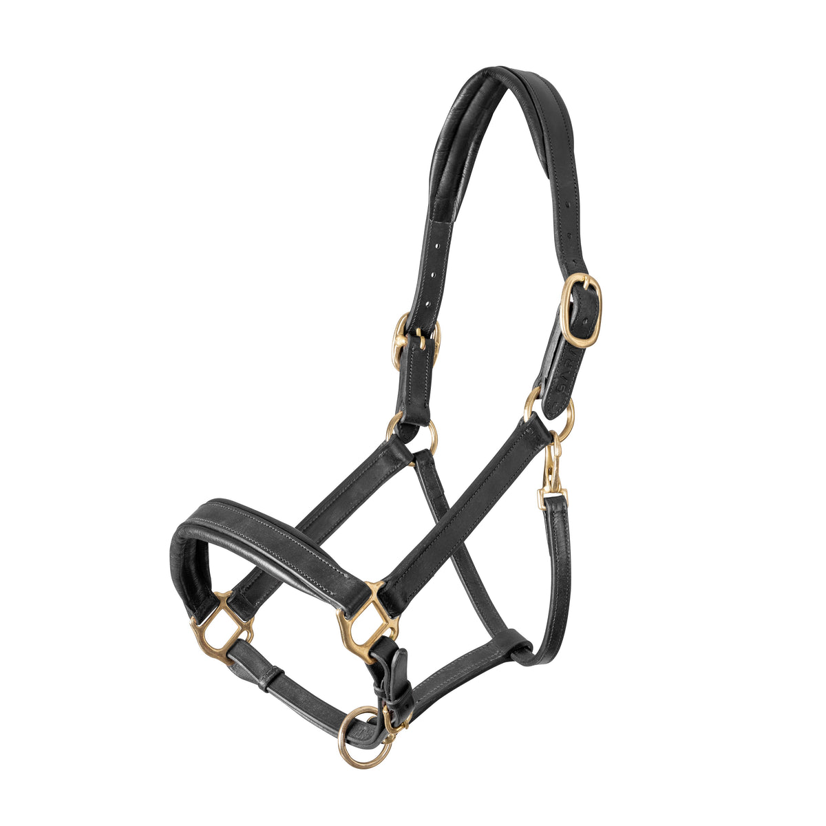 Velociti GARA Leather Travel Headcollar - Black