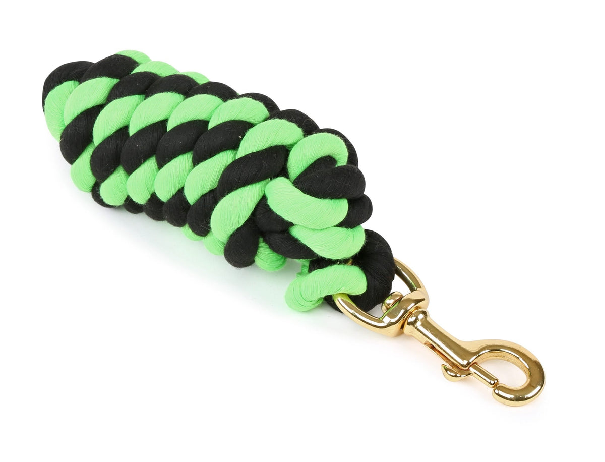 Shires Headcollar Lead Rope With Trigger Clip - Black/Lime