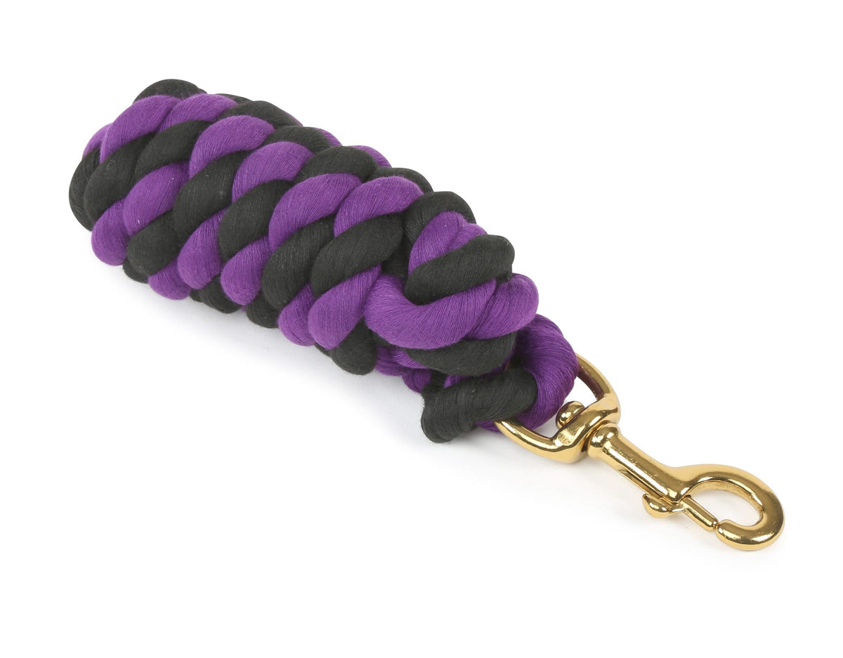 Shires Headcollar Lead Rope With Trigger Clip - Black/Purple