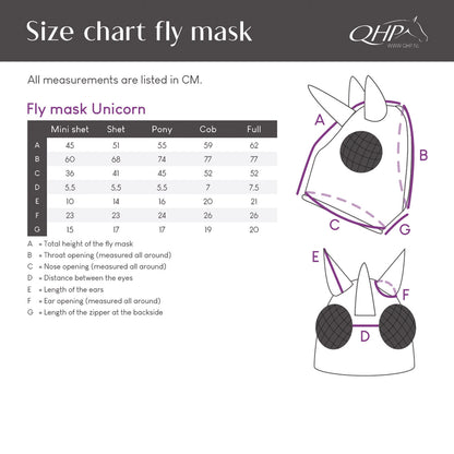 QHP Fly Mask Super Bug Unicorn