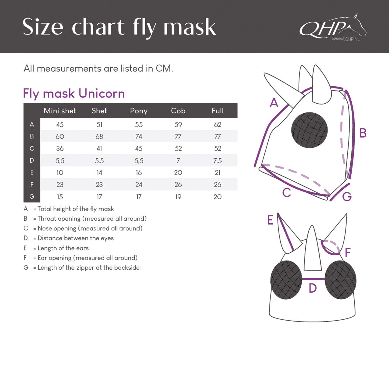 QHP Fly Mask Super Bug Unicorn