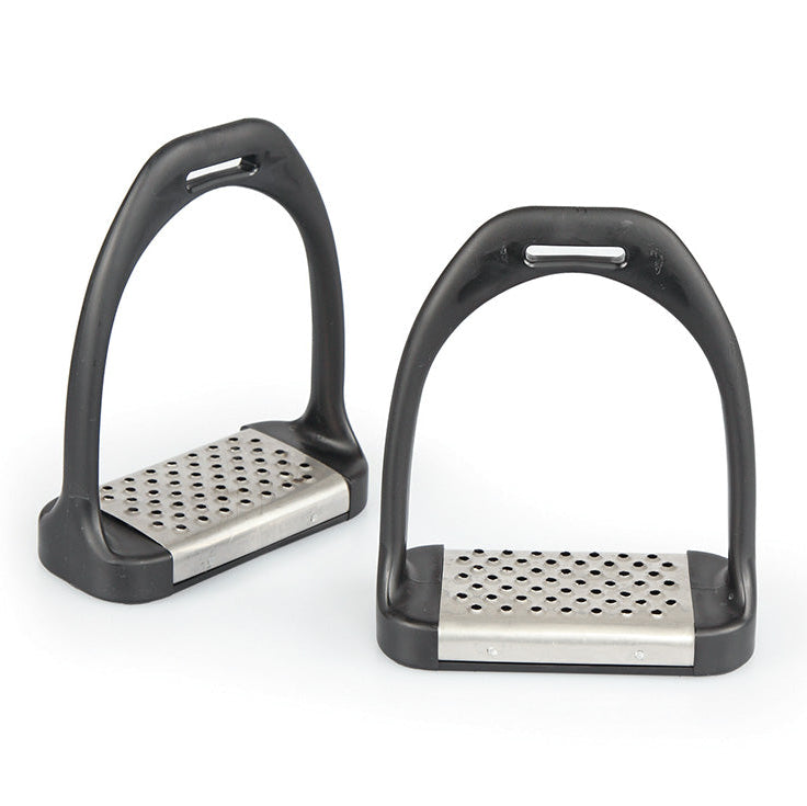Shires Stirrup Irons With Metal Tread - Black