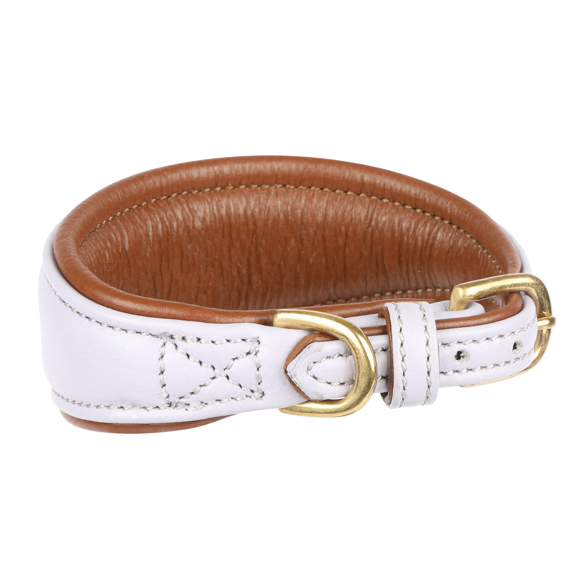Digby & Fox Padded Leather Greyhound Collar - Lilac