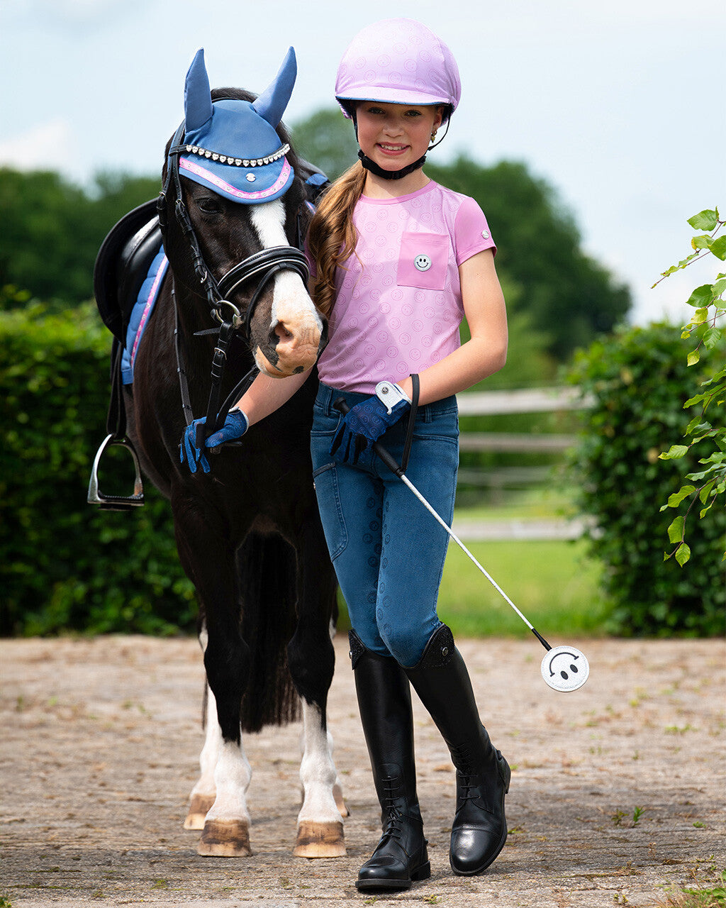 QHP Junior Full Grip Denim Riding tights Rosalynn SS26 Collection
