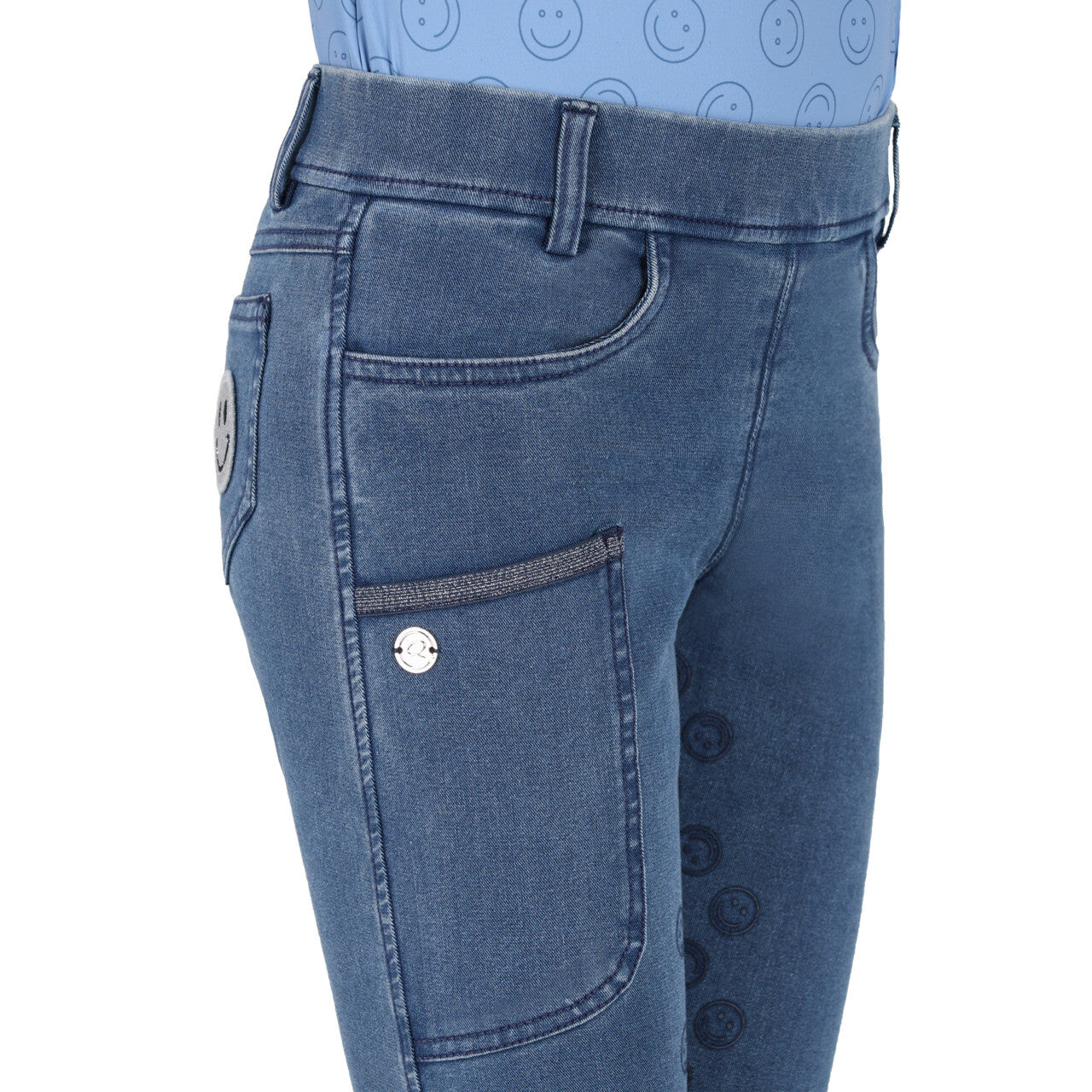 QHP Junior Full Grip Denim Riding tights Rosalynn SS26 Collection