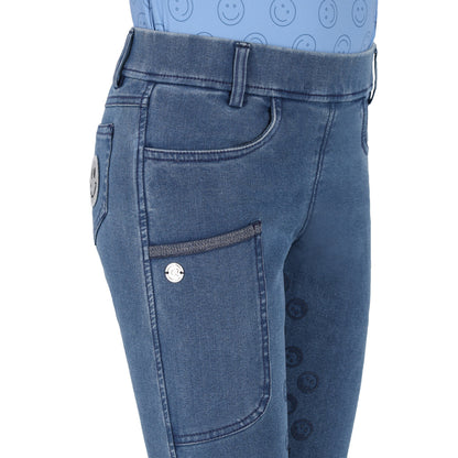 QHP Junior Full Grip Denim Riding tights Rosalynn SS26 Collection