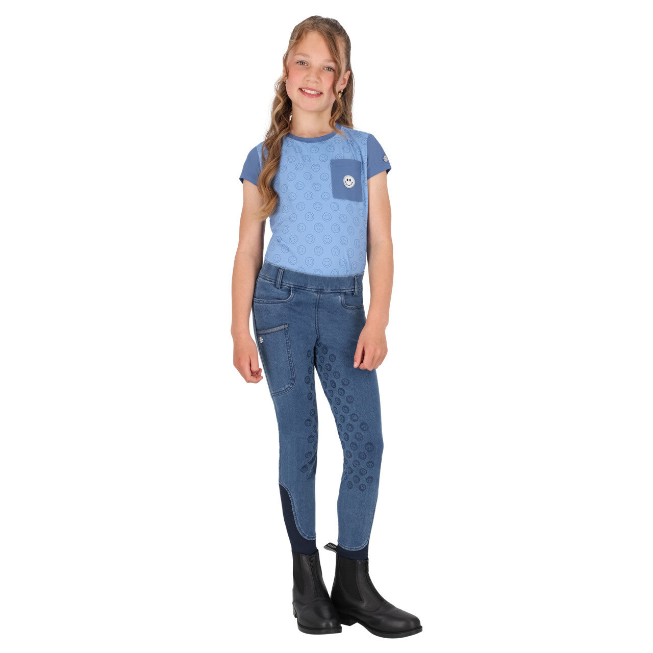 QHP Junior Full Grip Denim Riding tights Rosalynn SS26 Collection