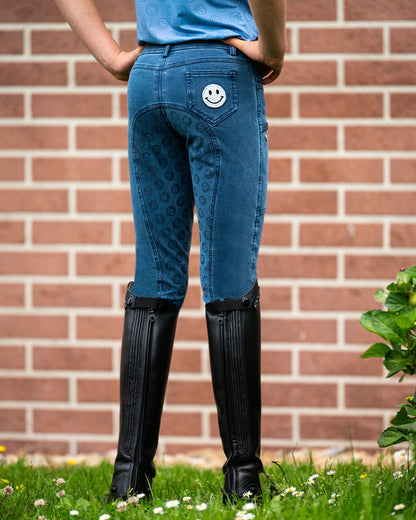 QHP Junior Full Grip Denim Riding tights Rosalynn SS26 Collection