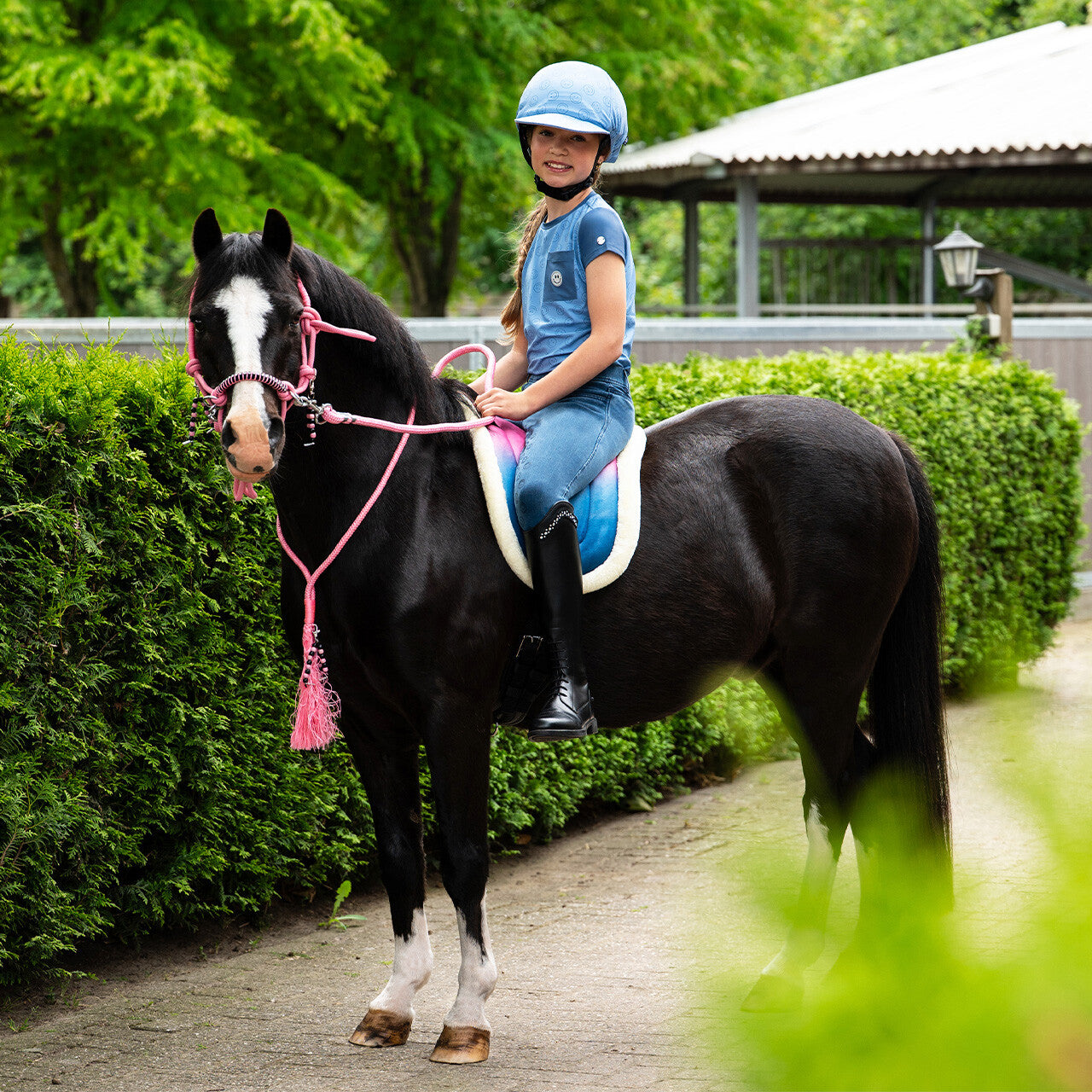 QHP Junior Full Grip Denim Riding tights Rosalynn SS26 Collection