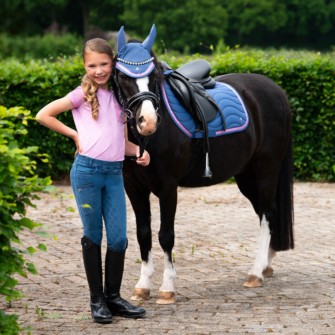 QHP Junior Full Grip Denim Riding tights Rosalynn SS26 Collection