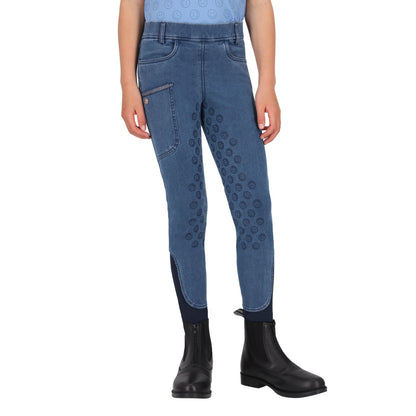 QHP Junior Full Grip Denim Riding tights Rosalynn SS26 Collection