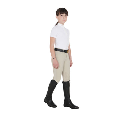 Equestro Kids' soft leather gaiters with elastic band