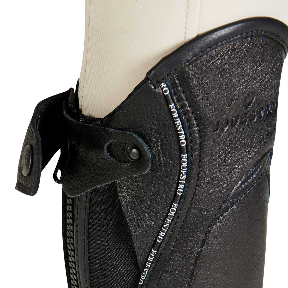 Equestro Kids' soft leather gaiters with elastic band