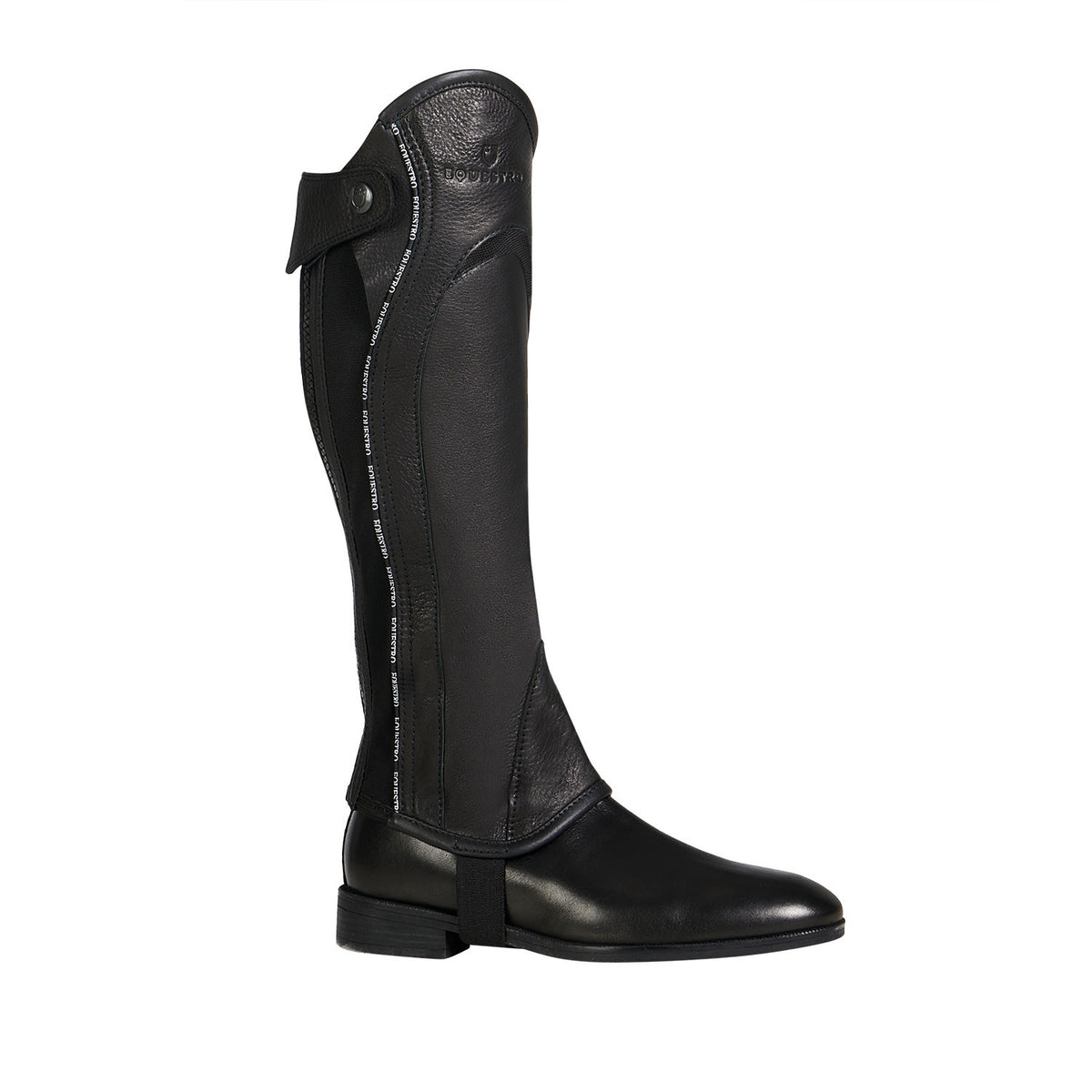 Equestro Unisex leather gaiters with contrasting profile new