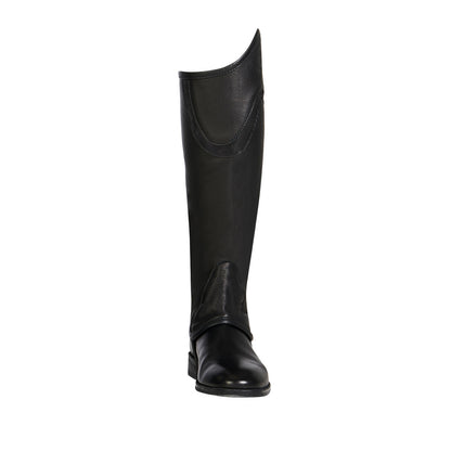 Equestro Unisex leather gaiters with contrasting profile new