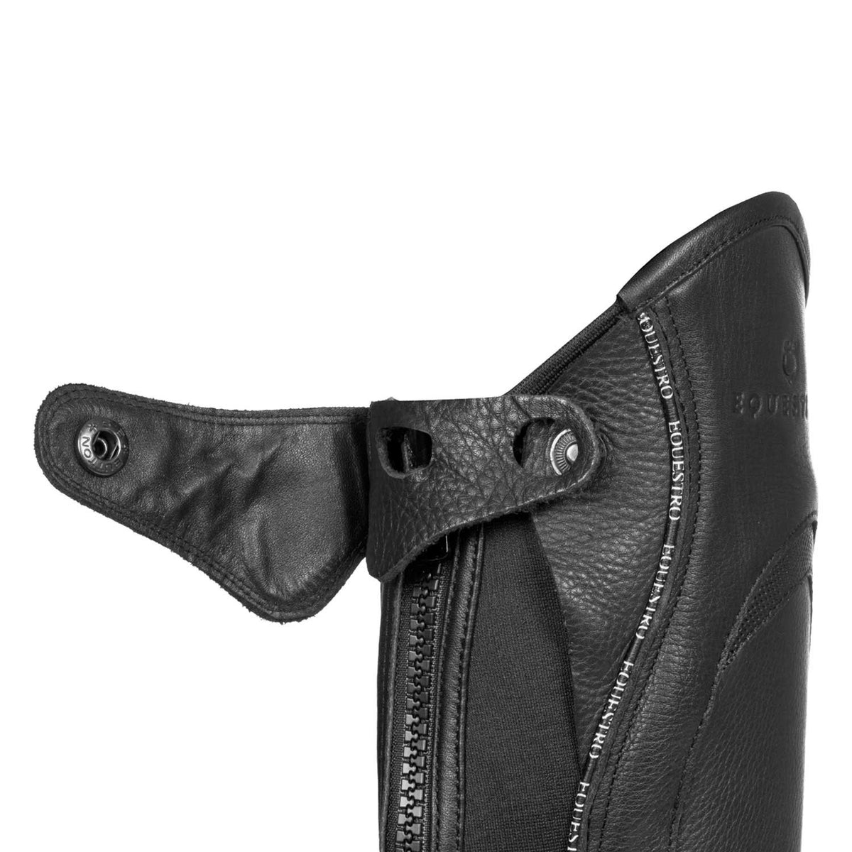 Equestro Unisex leather gaiters with contrasting profile new