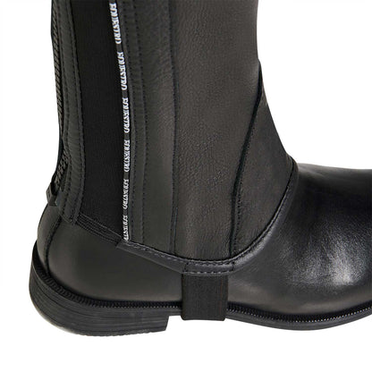 Equestro Unisex leather gaiters with contrasting profile new