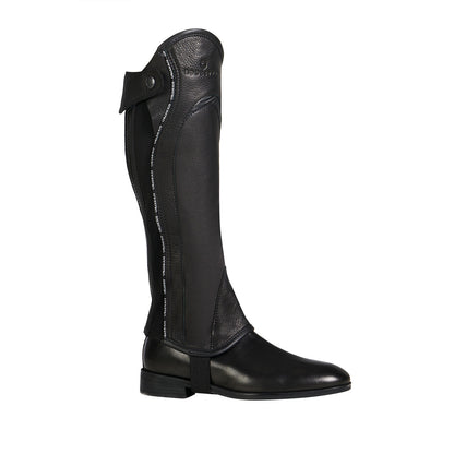 Equestro Unisex leather gaiters with contrasting profile