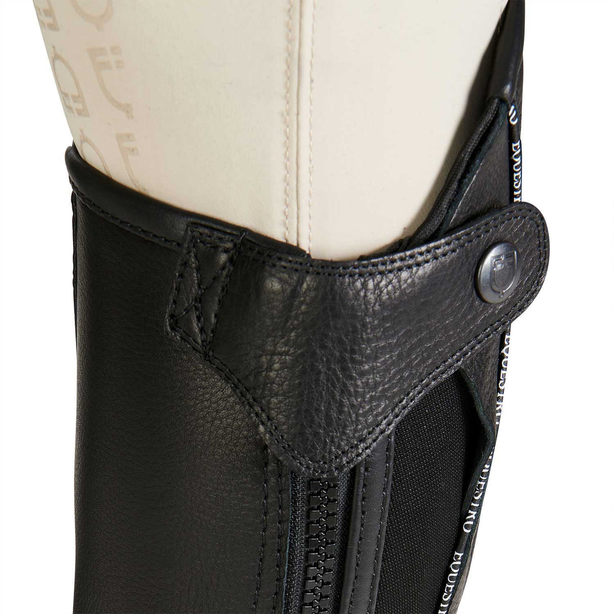 Equestro Unisex leather gaiters with contrasting profile