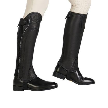 Equestro Unisex leather gaiters with contrasting profile