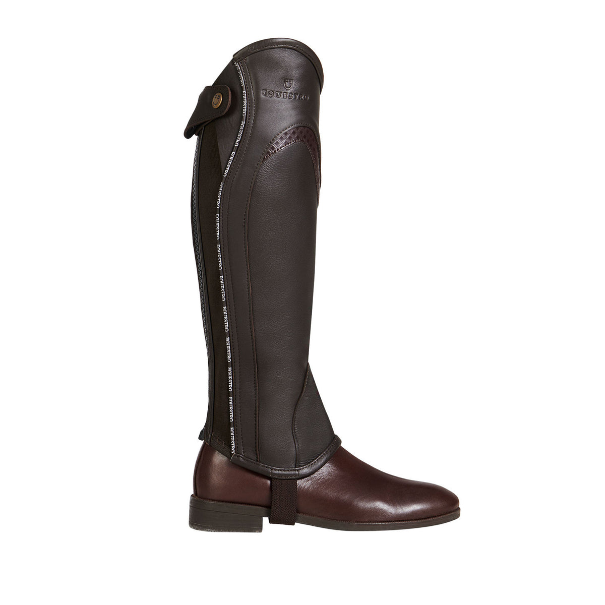 Equestro Unisex leather gaiters with contrasting profile
