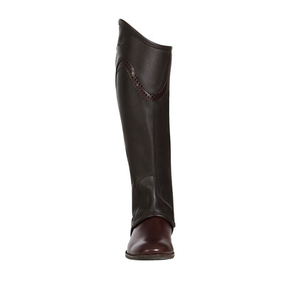 Equestro Unisex leather gaiters with contrasting profile