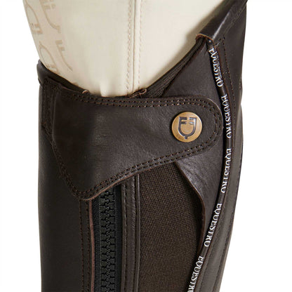 Equestro Unisex leather gaiters with contrasting profile