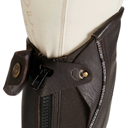 Equestro Unisex leather gaiters with contrasting profile